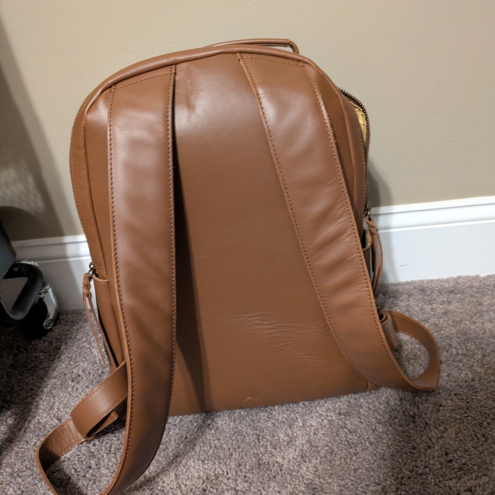 Able Brown Leather Backpack - image 4